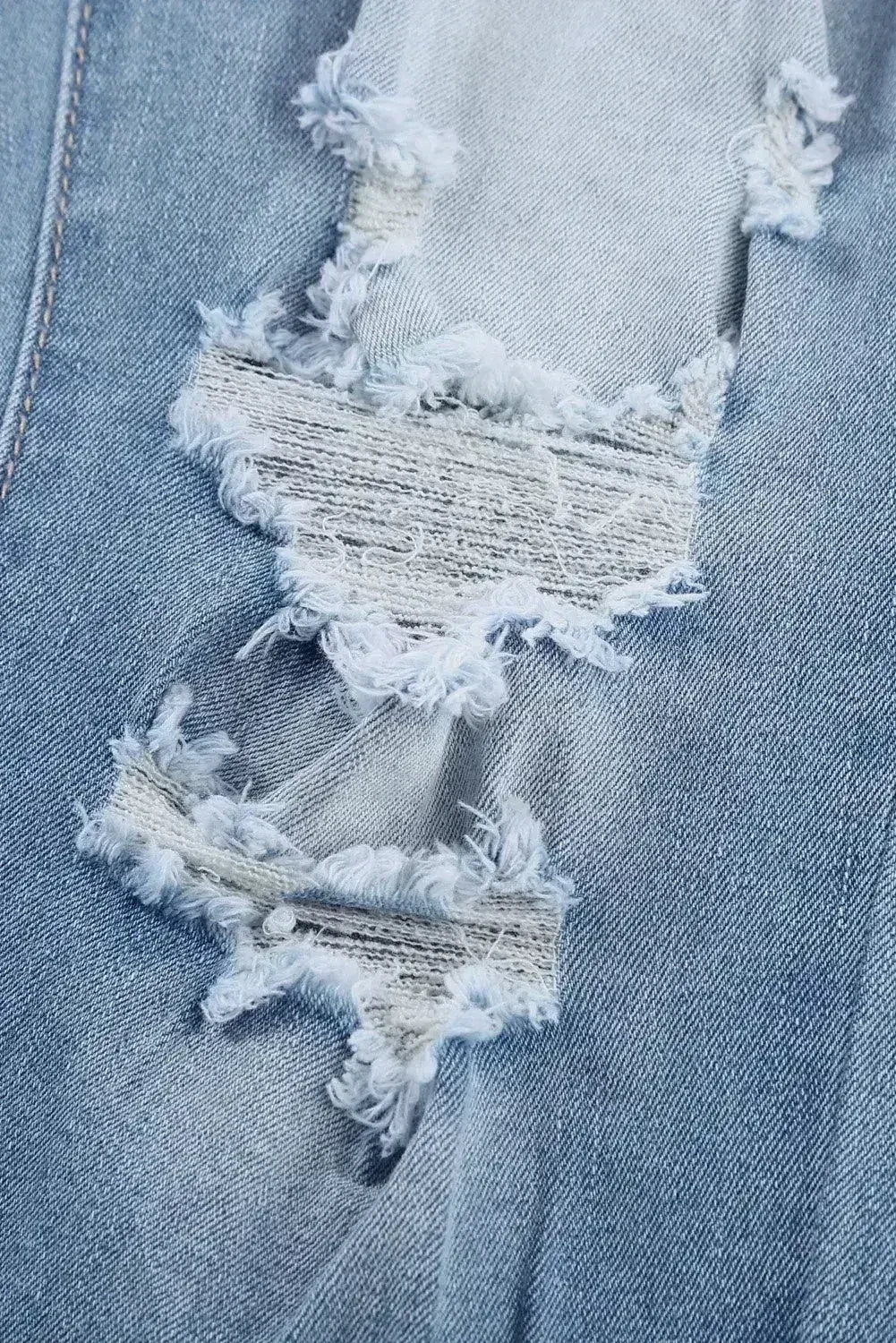 Pantalon en jean Boyfriend délavé bleu clair à la mode