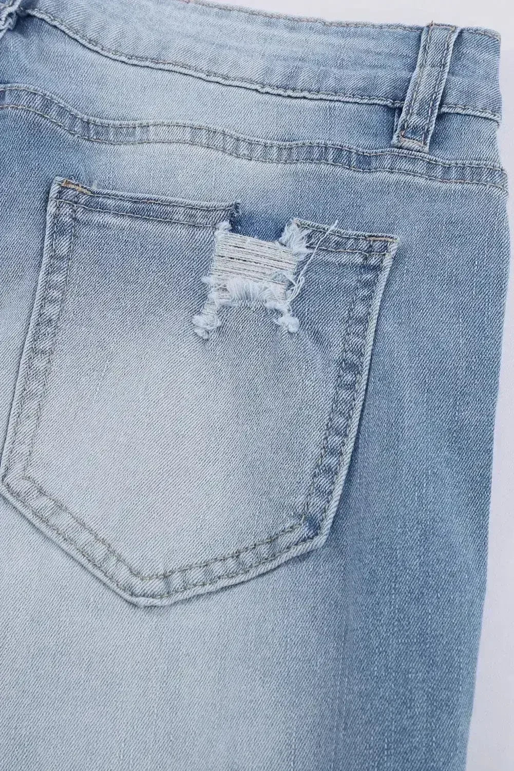 Pantalon en jean Boyfriend délavé bleu clair à la mode