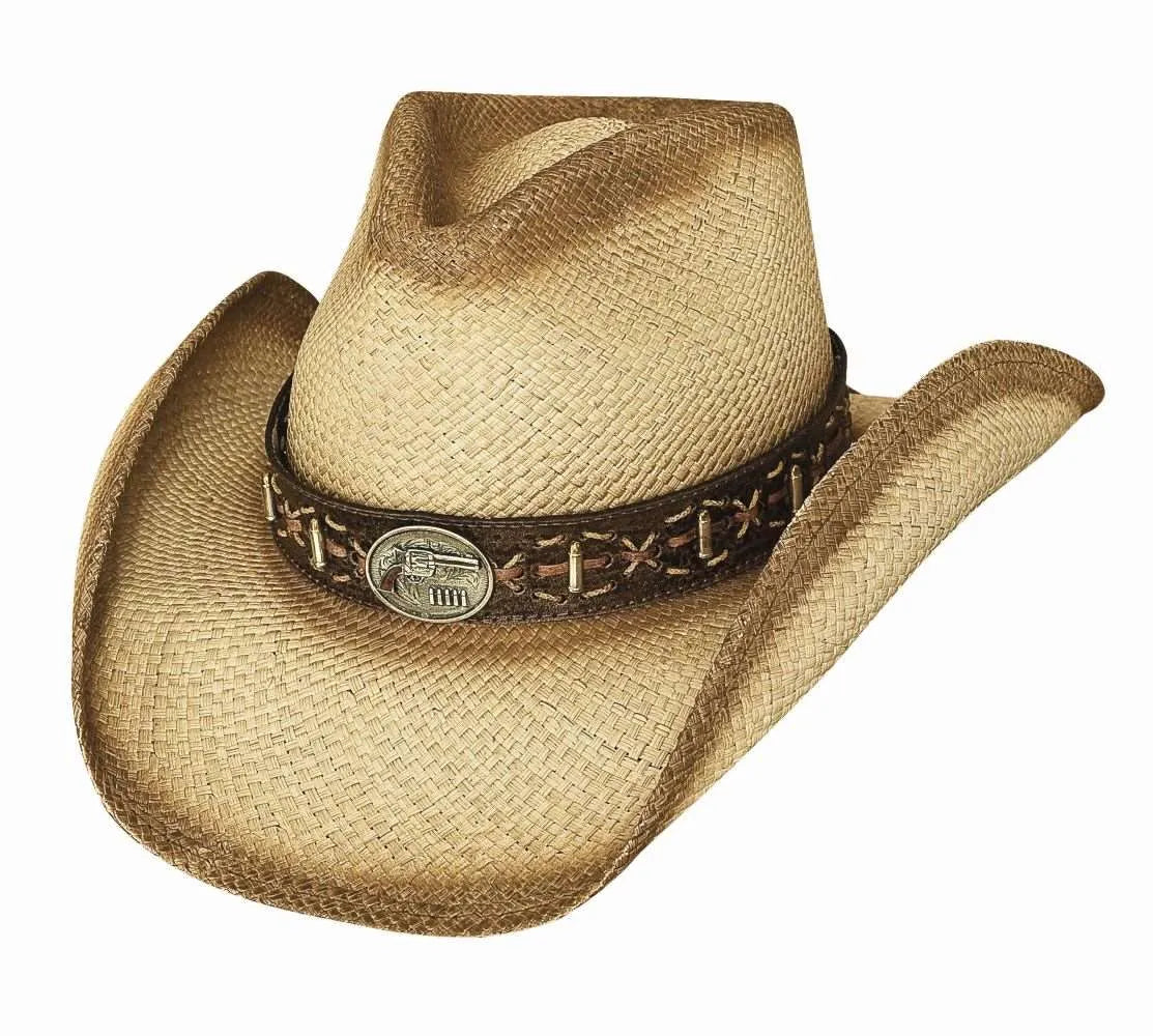 Chapeau de cowboy en paille panama déformable Bullhide pour gaucher