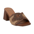 Sandales à talons tissées marron Liza pour femme