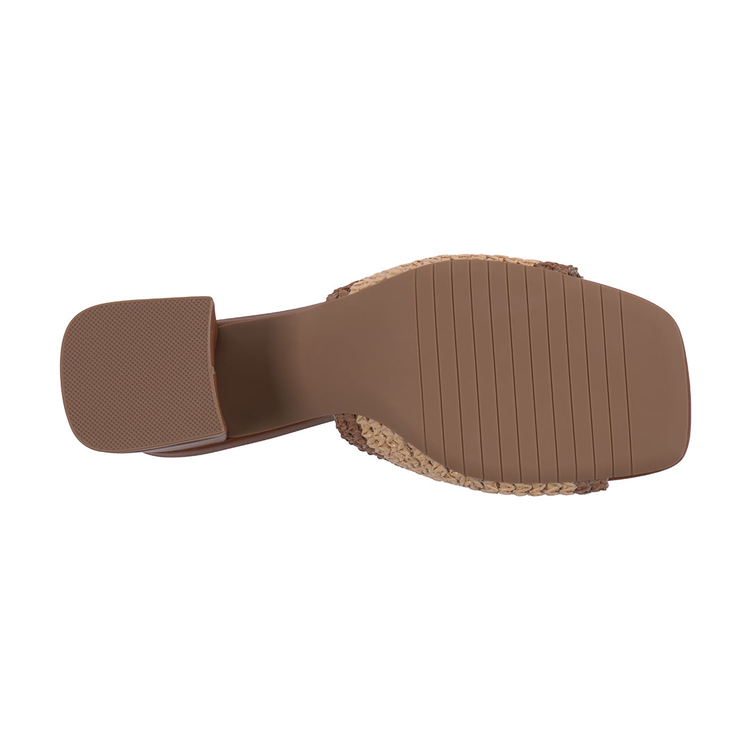 Sandales à talons tissées marron Liza pour femme