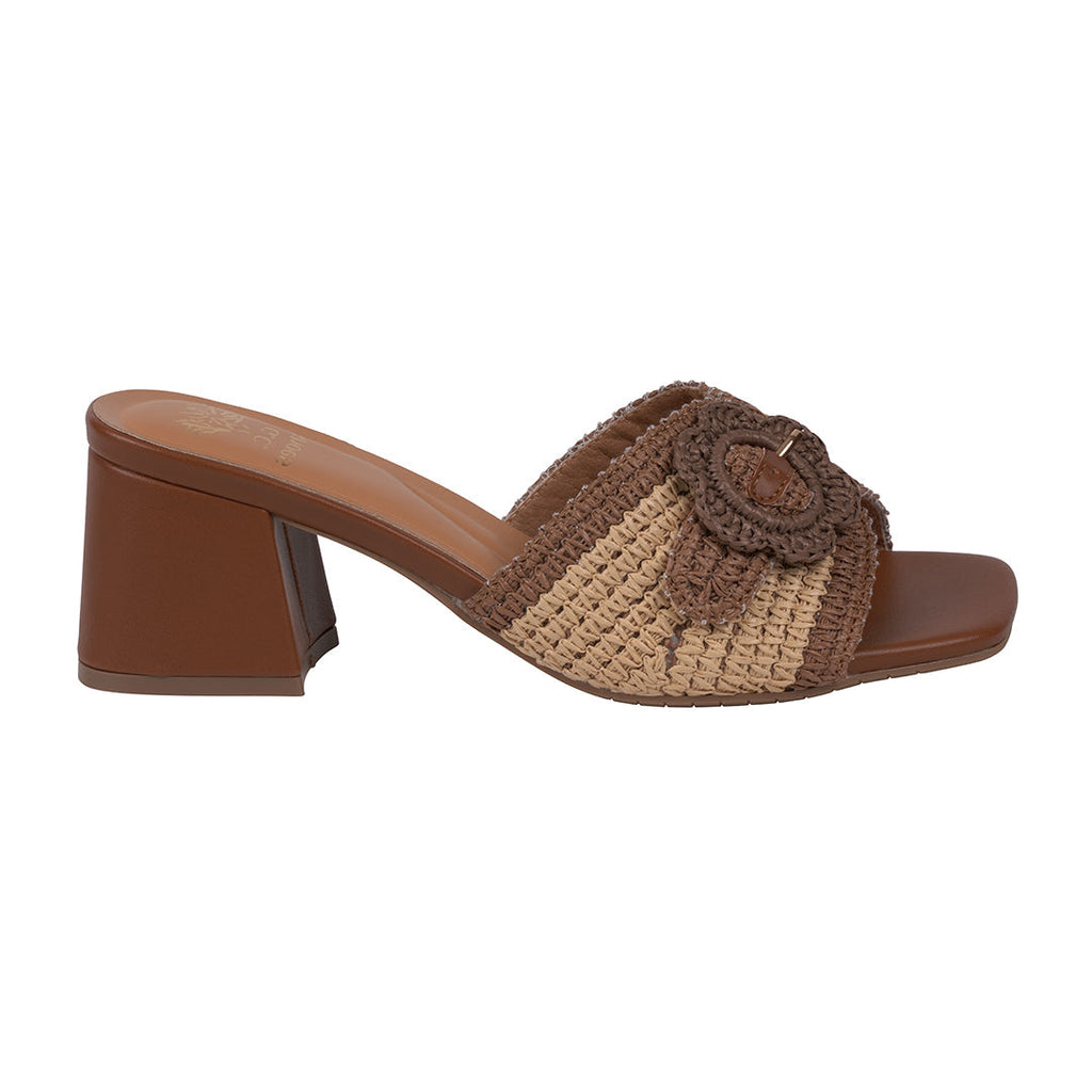 Sandales à talons tissées marron Liza pour femme