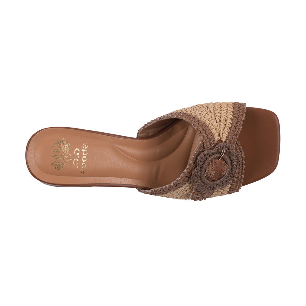 Sandales à talons tissées marron Liza pour femme
