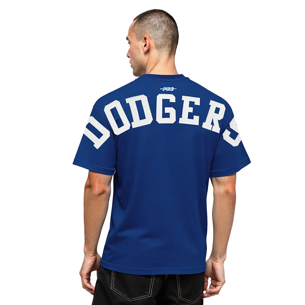 T-shirt à épaules tombantes Pro Standard Los Angeles Dodgers Wingspan - Bleu foncé