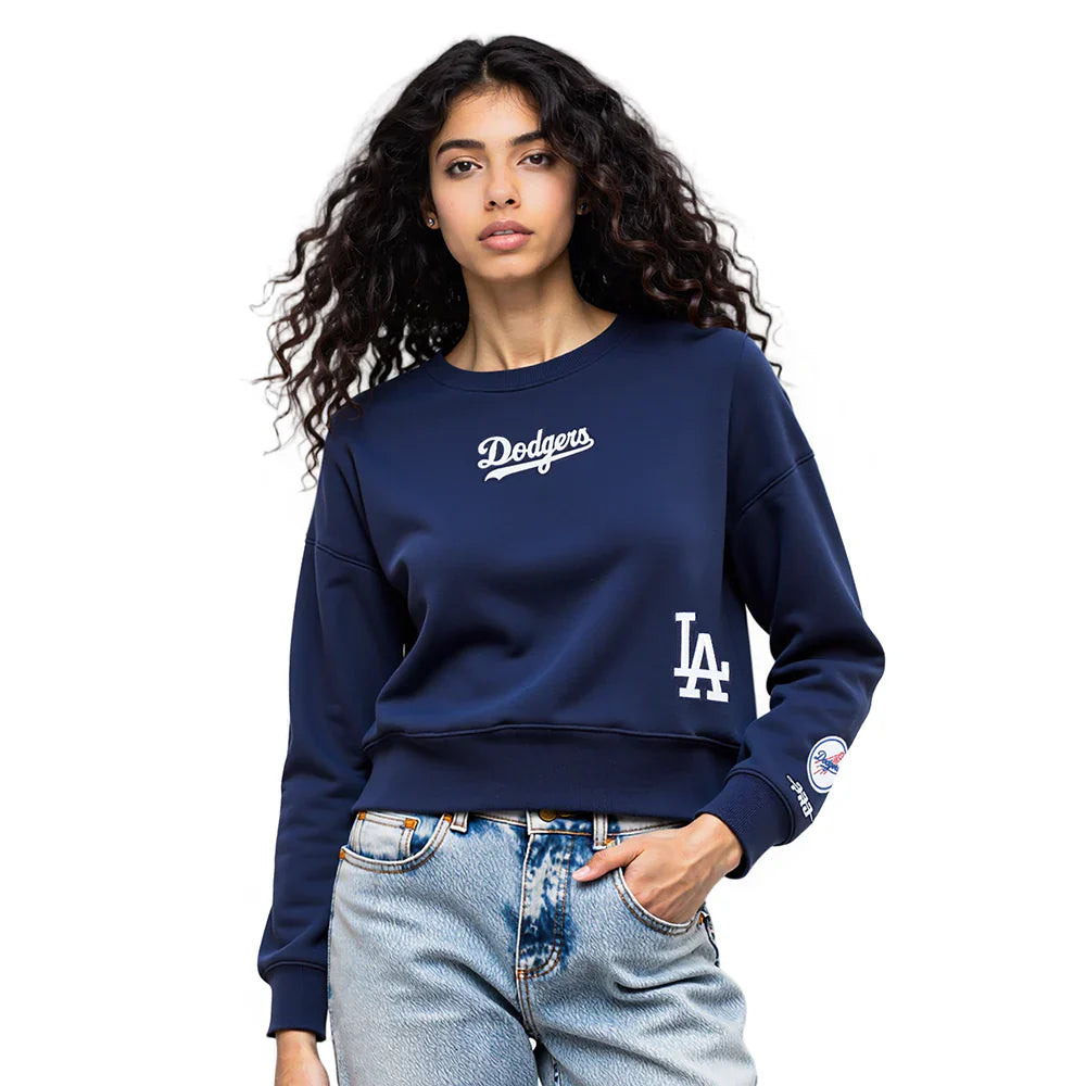 Haut ras du cou court Pro Standard pour femme LA Dodgers Wingspan - Bleu marine nuit