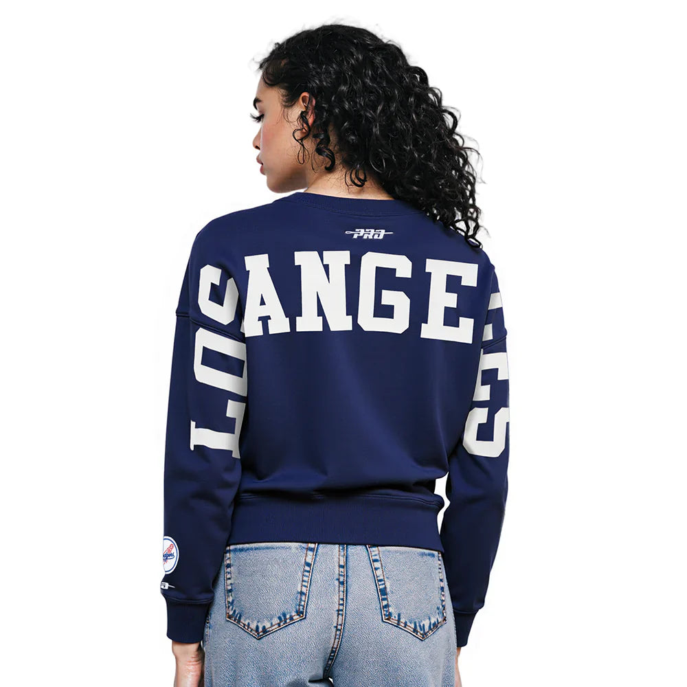 Haut ras du cou court Pro Standard pour femme LA Dodgers Wingspan - Bleu marine nuit