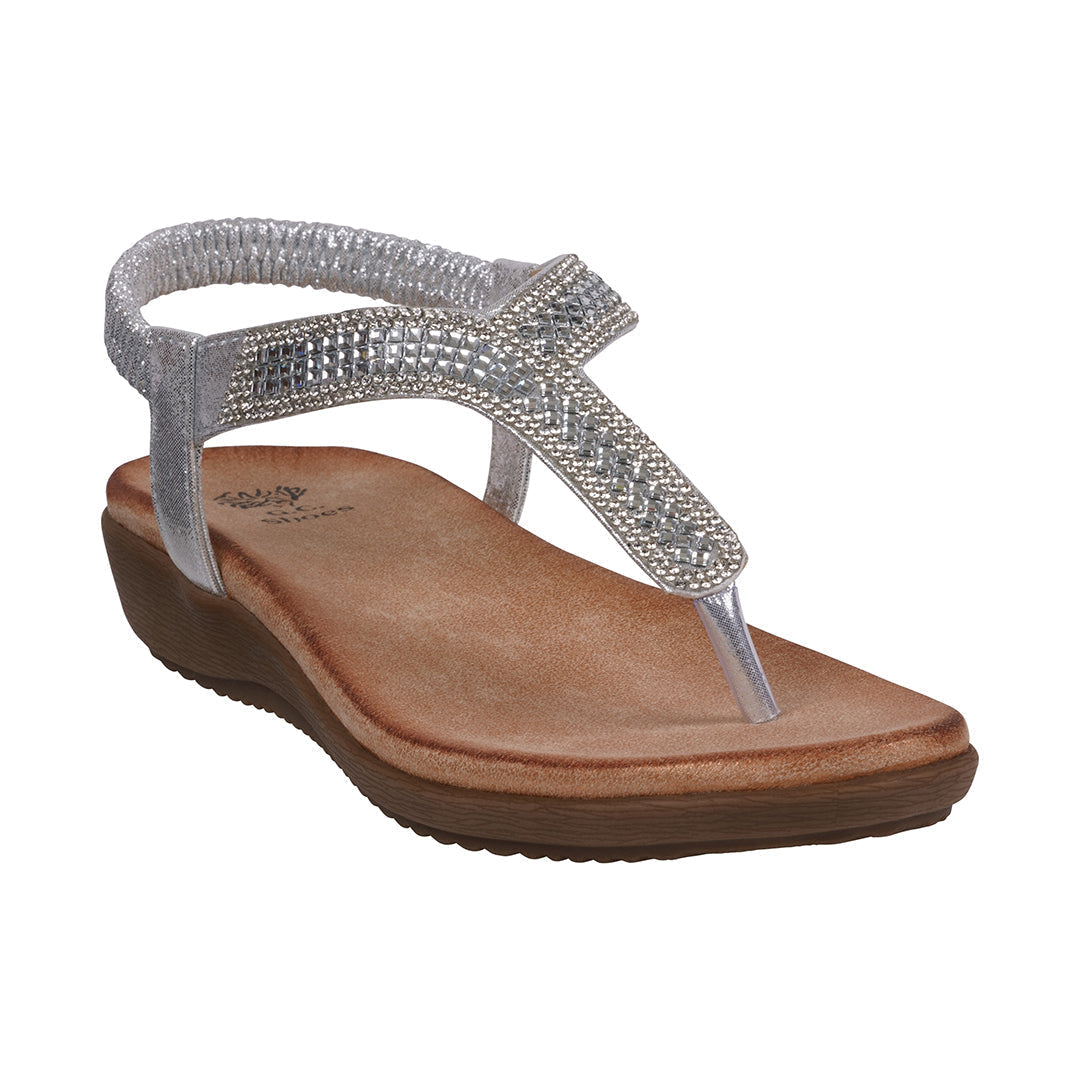 Sandales plates Lori Bronze ornées pour femme