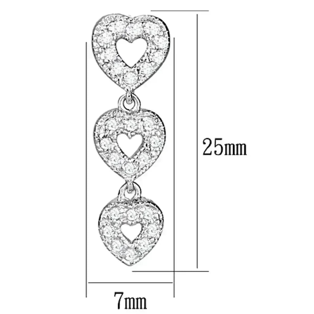Boucles d'oreilles en argent 925 rhodié avec oxydes de zirconium AAA LOS722 - Femstylo