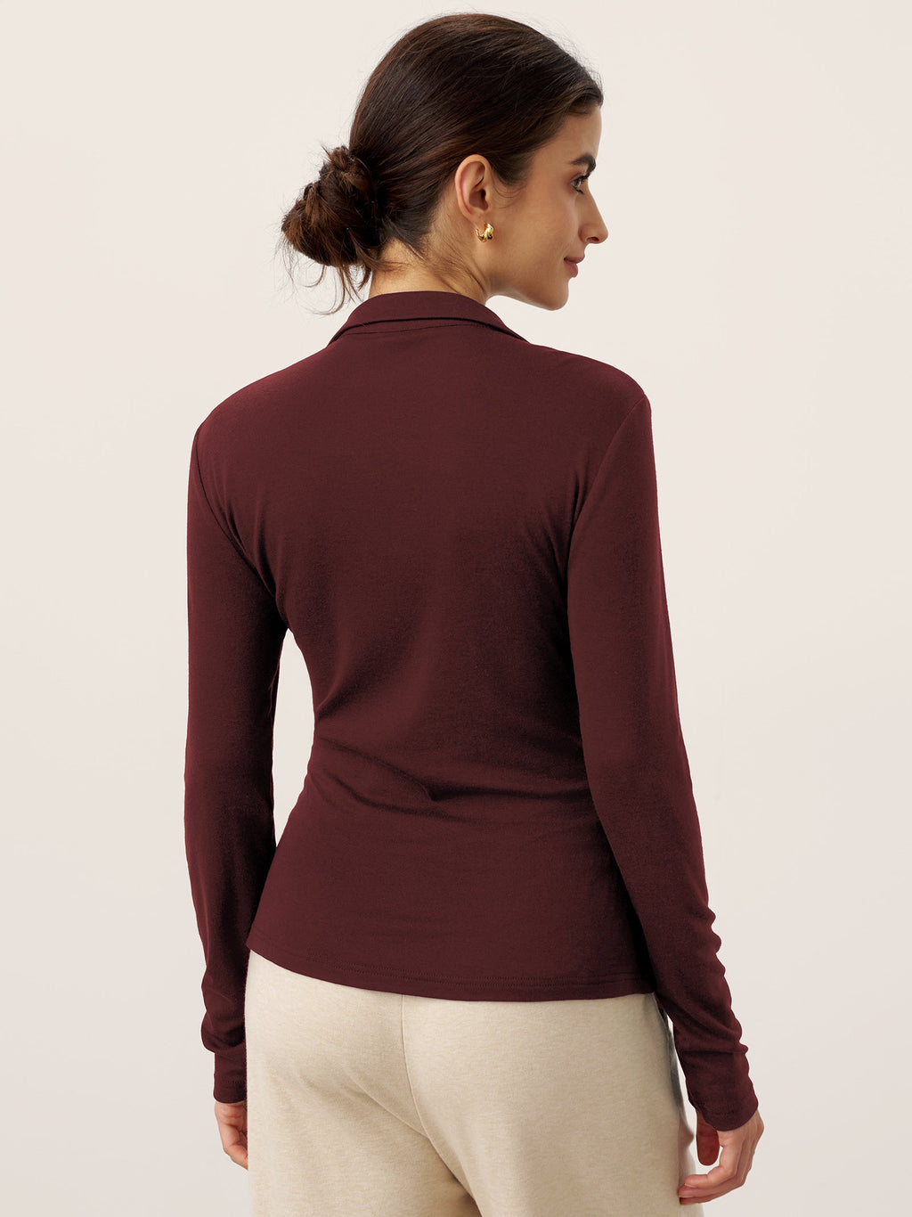 Top en laine asymétrique froncé sur le côté BRIONY