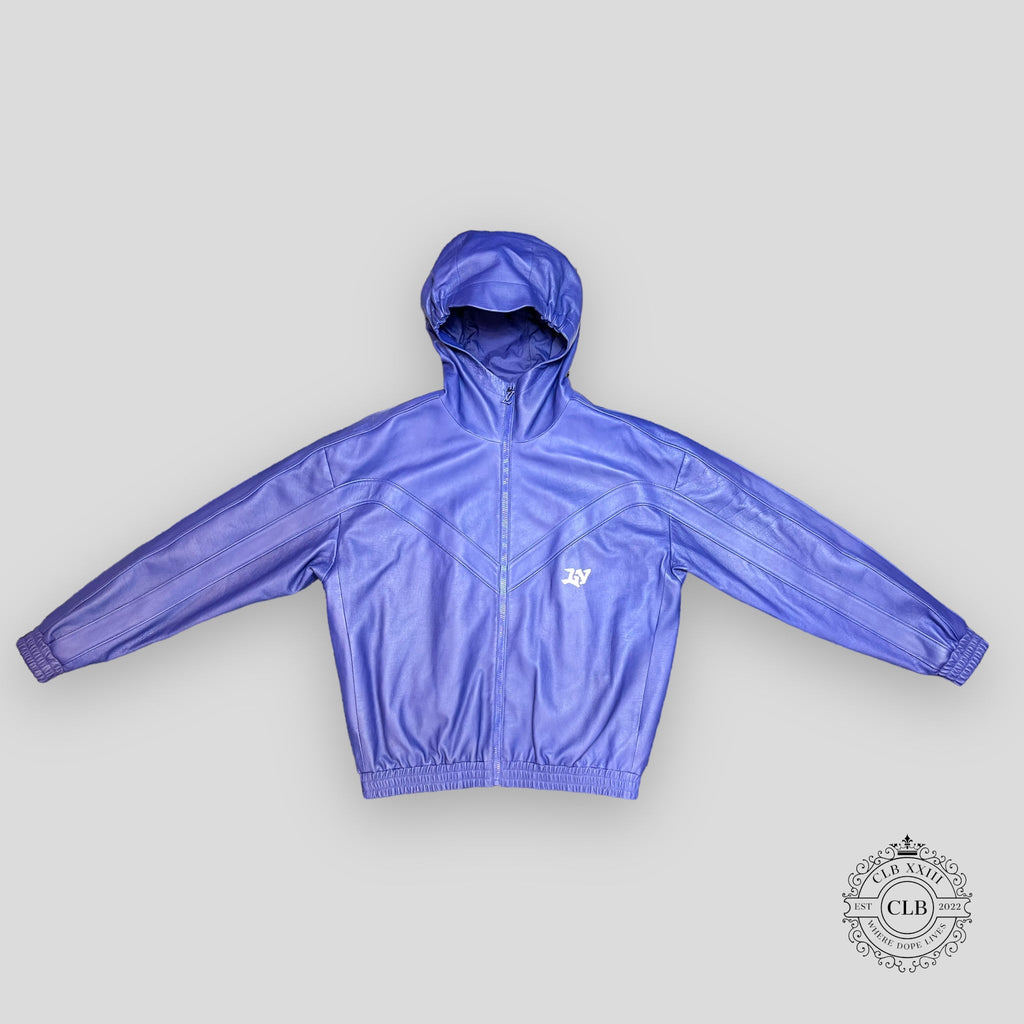 Veste de survêtement en cuir violette Louis Vuitton