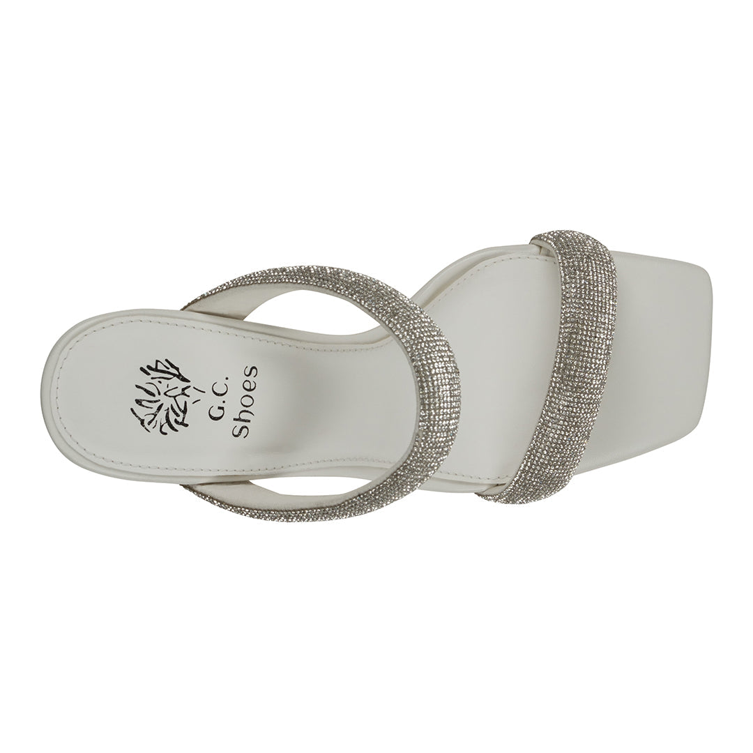 Sandales à talons Luella White à double bride et ornements