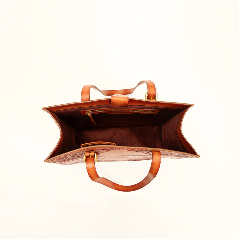 Sac bandoulière Loyal West Mivva en cuir doux de couleur noyer, confectionné à la main