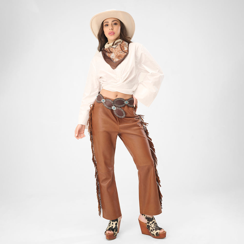 Ceinture en cuir Loyal West Alta Buena en cuir de veau – MARRON FONCÉ