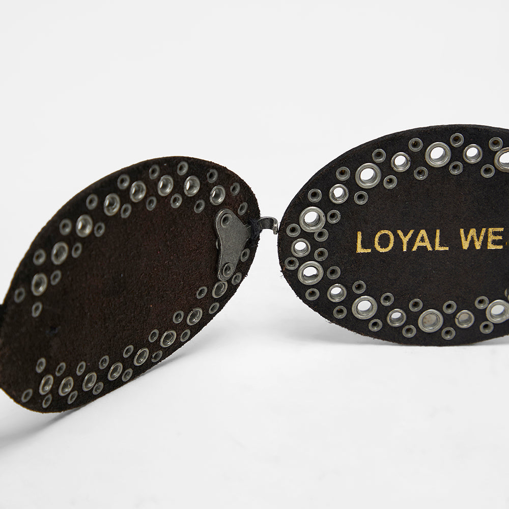 Ceinture en cuir Loyal West Alta Buena en veau - Noir
