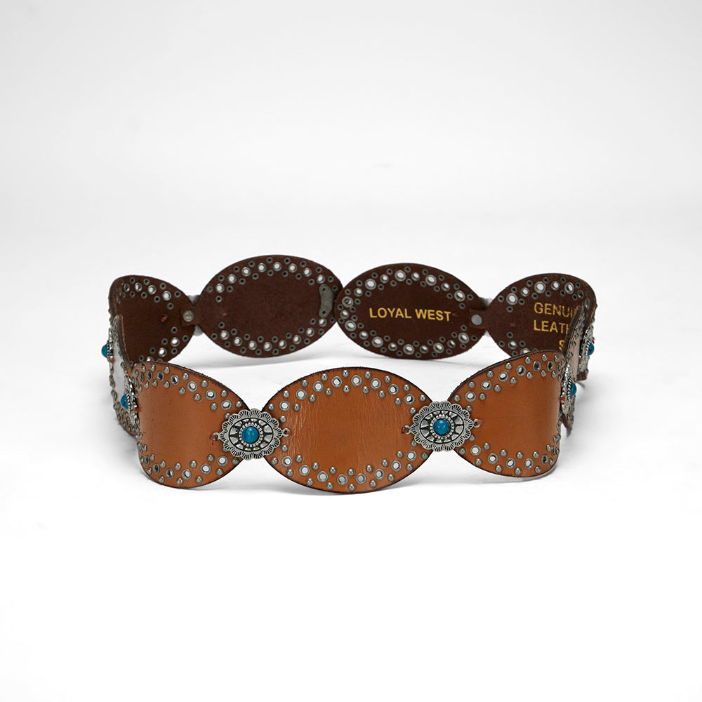 Ceinture Loyal West Alta Buena en cuir de veau-MARRON