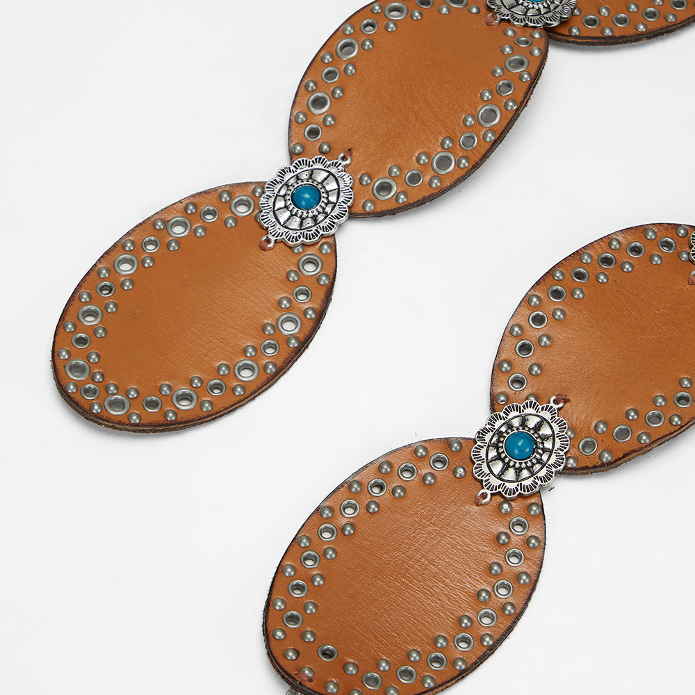Ceinture Loyal West Alta Buena en cuir de veau-MARRON