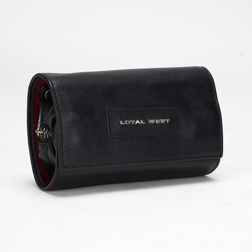 LOYAL WEST COFFRET À BIJOUX CANYON EN CUIR DE VEAU - NOIR
