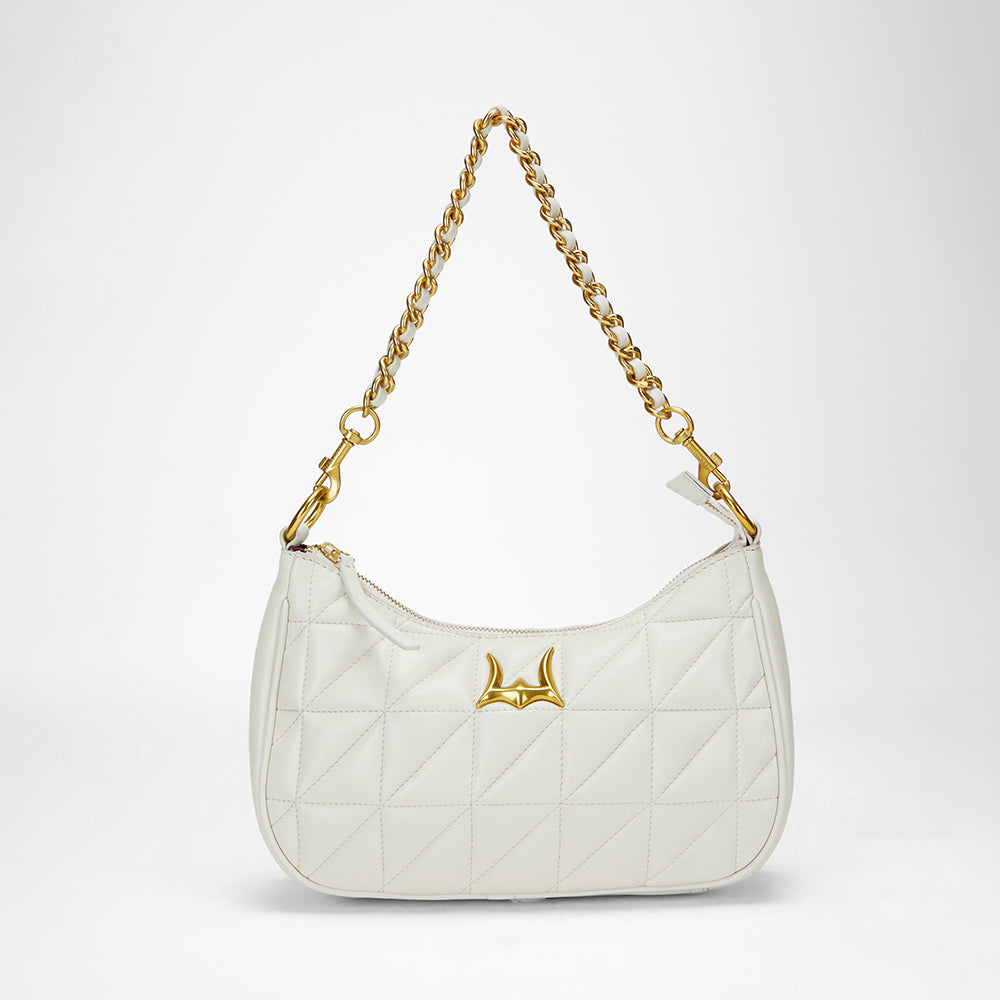 Loyal West SAC JOE EN CUIR NAPPA MATELASSÉ-BLANC