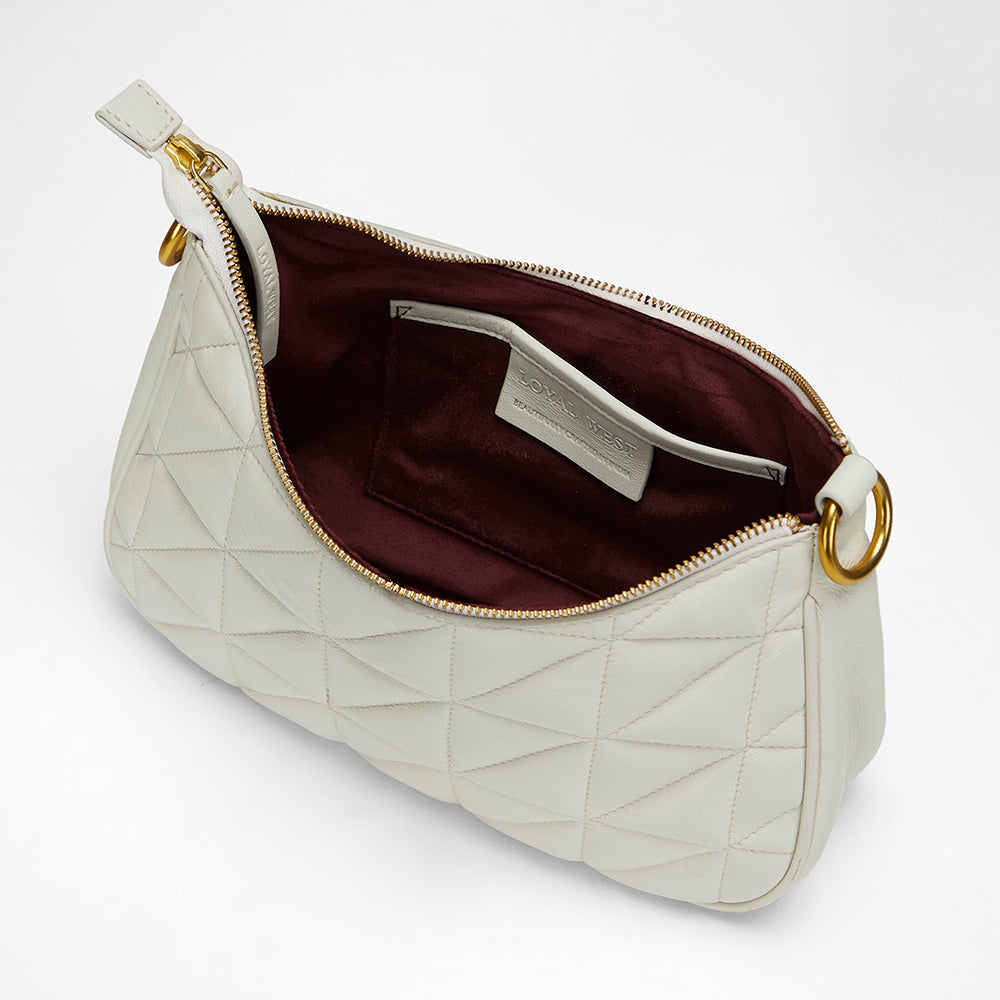 Loyal West SAC JOE EN CUIR NAPPA MATELASSÉ-BLANC