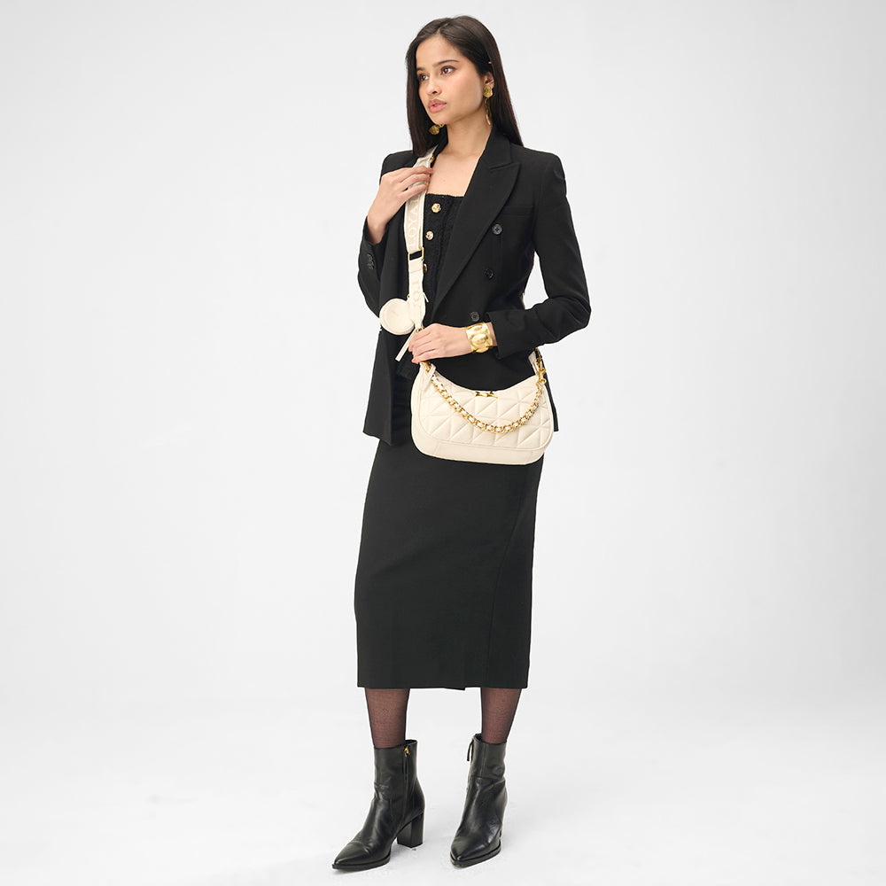 Loyal West SAC JOE EN CUIR NAPPA MATELASSÉ-BLANC