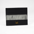 Loyal West PORTE-CARTES SHELL EN PEAU DE VACHE NOIRE ET BLANCHE