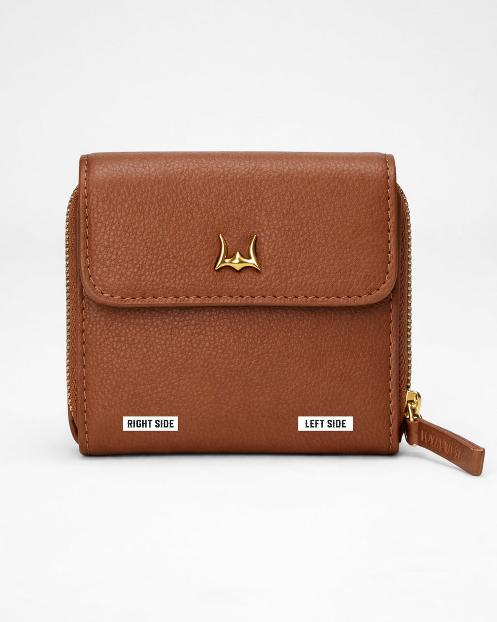 Loyal West PORTE-CARTES SOPHIA EN CUIR DE VEAU MARRON