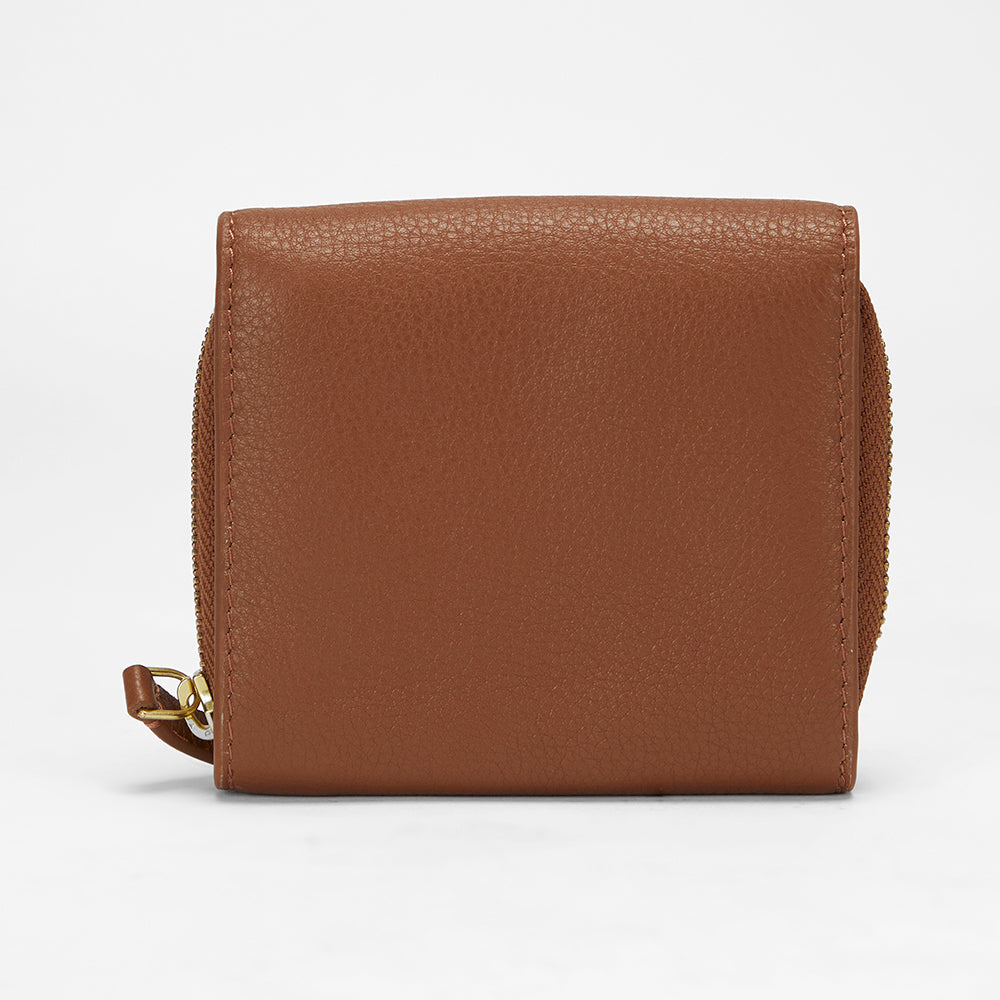 Loyal West PORTE-CARTES SOPHIA EN CUIR DE VEAU MARRON
