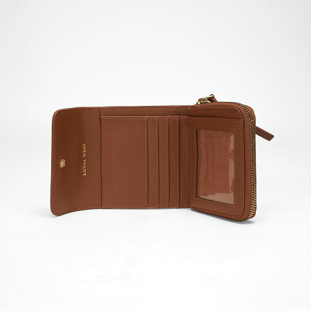 Loyal West PORTE-CARTES SOPHIA EN CUIR DE VEAU MARRON