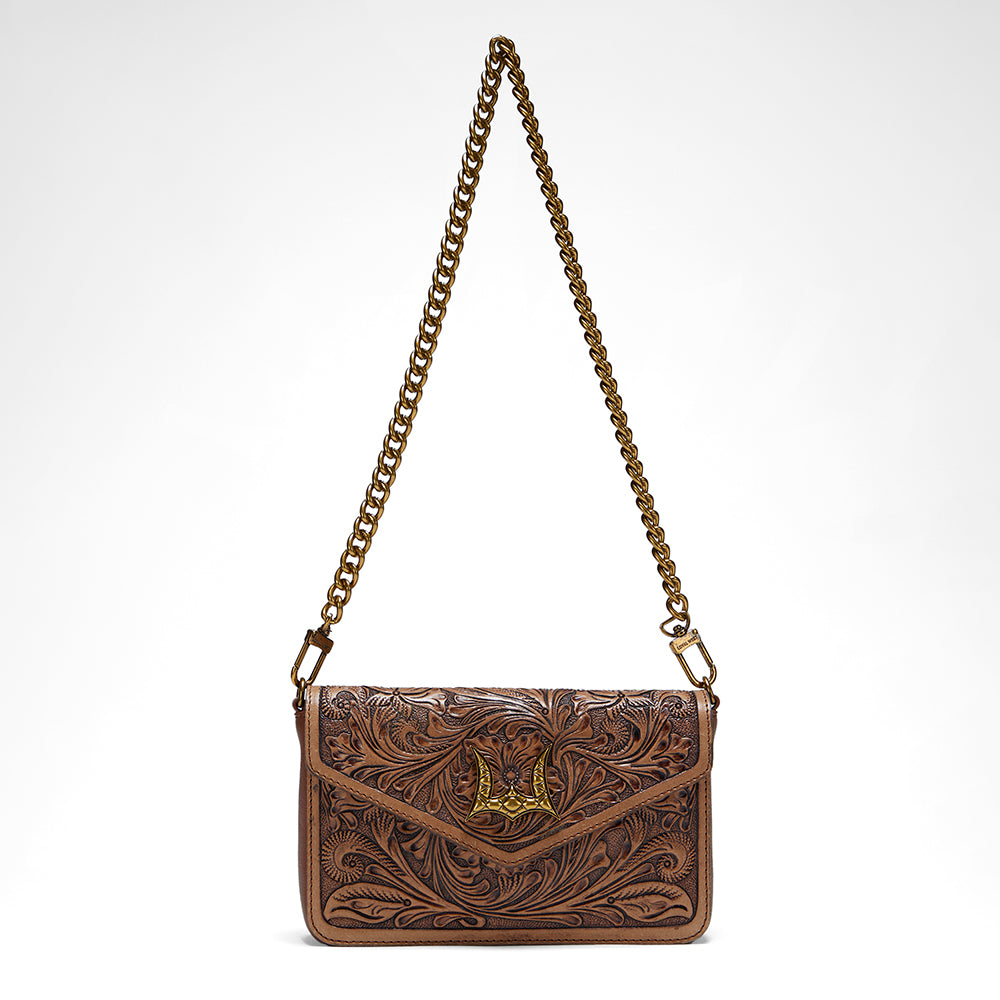 Loyal West Le mini sac chaîne LW On The Go - En cuir repoussé à la main