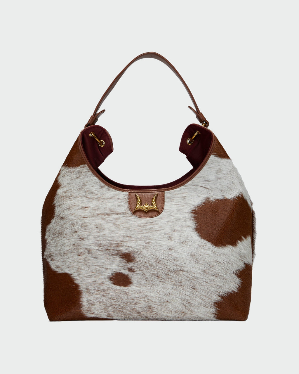 Loyal West LW GRAND PORTE-MONNAIE – EN CUIR VACHETTE ET VEAU BRUN ET BLANC