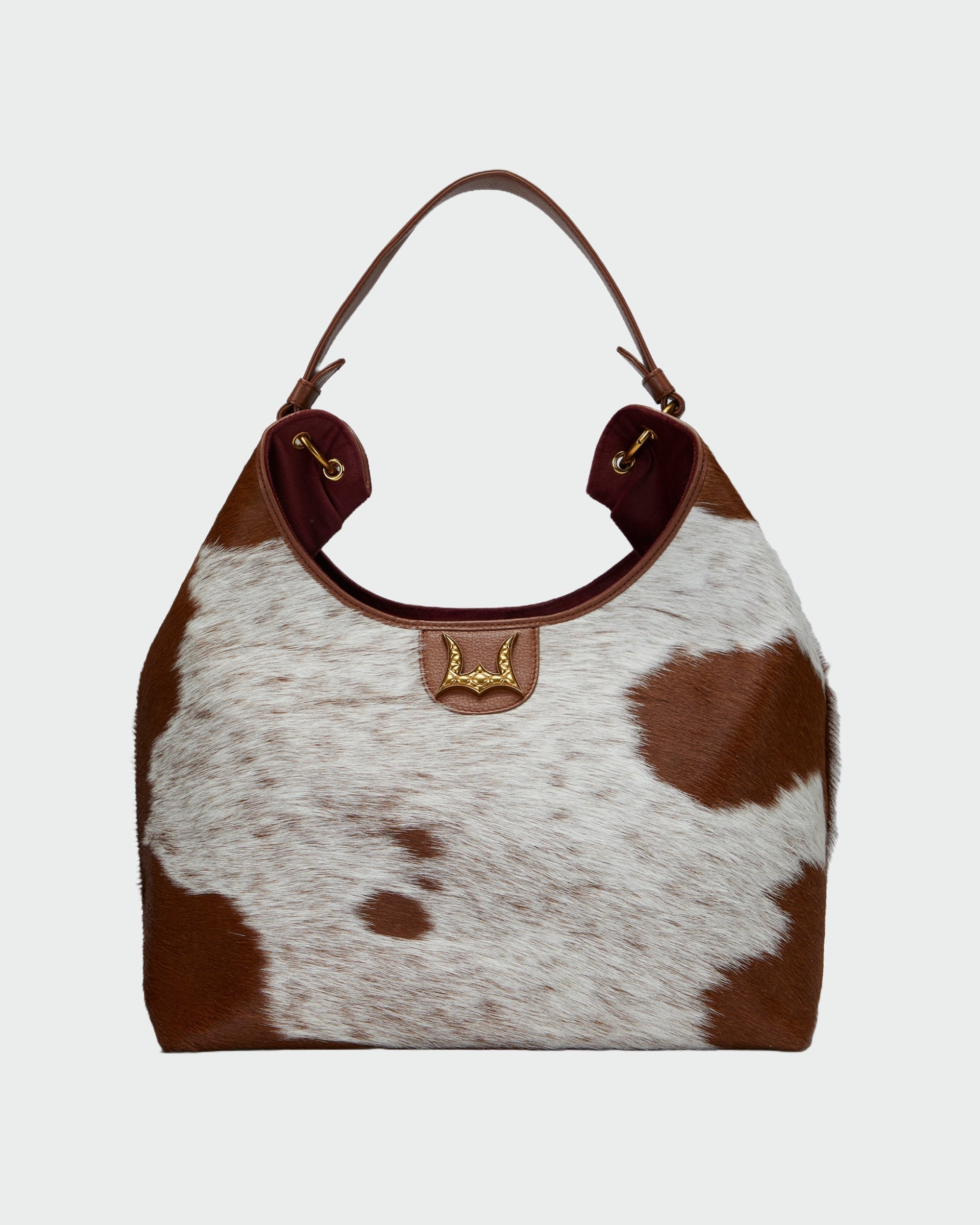 Loyal West LW GRAND PORTE-MONNAIE – EN CUIR VACHETTE ET VEAU BRUN ET BLANC