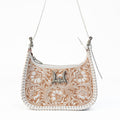 Loyal West DANNIA PORTE-MONNAIE MOYEN - IVORY DUST CUIR REPOUSSÉ ET PEAU DE VEAU