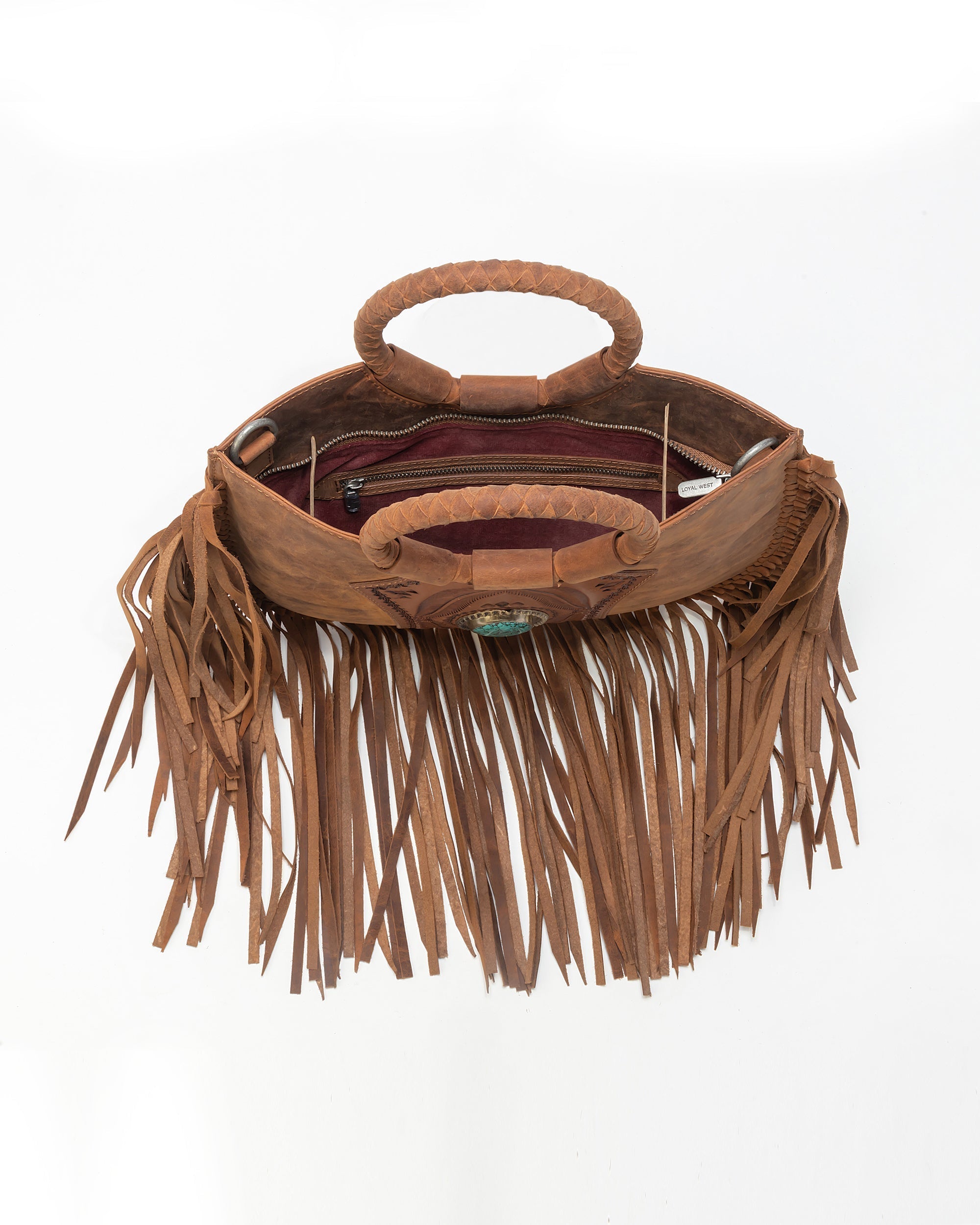 Sac à bandoulière Sedona à pompons couleur havane