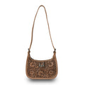 Grand sac à main Dannia repoussé - Marron selle