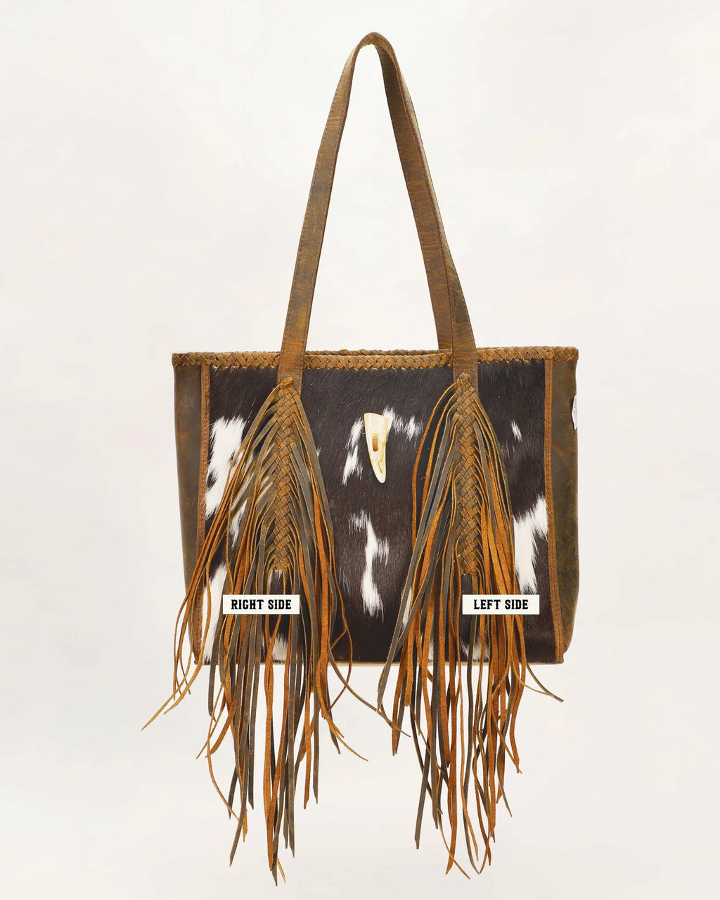 Sac à main en peau de vache moyenne Loyal West Hide And Fringe