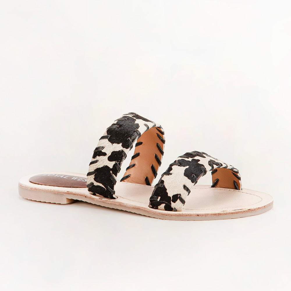 Sandales Loyal West Mesa Wanderer - Cuir de vachette noir et blanc