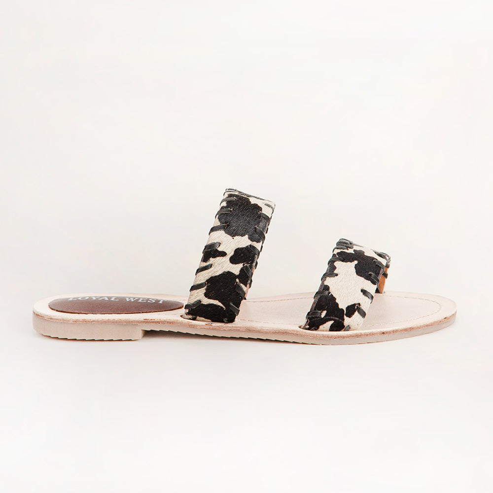Sandales Loyal West Mesa Wanderer - Cuir de vachette noir et blanc
