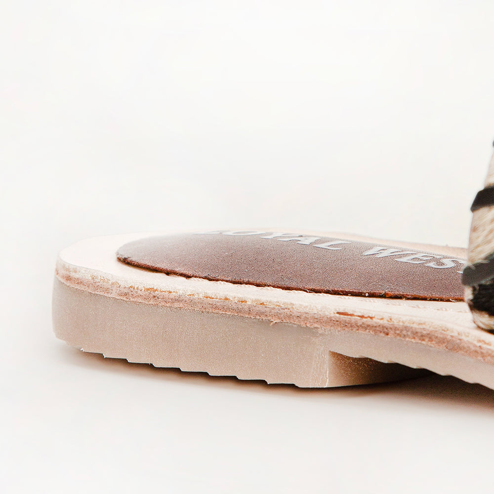 Sandales Loyal West Mesa Wanderer - Cuir de vachette noir et blanc