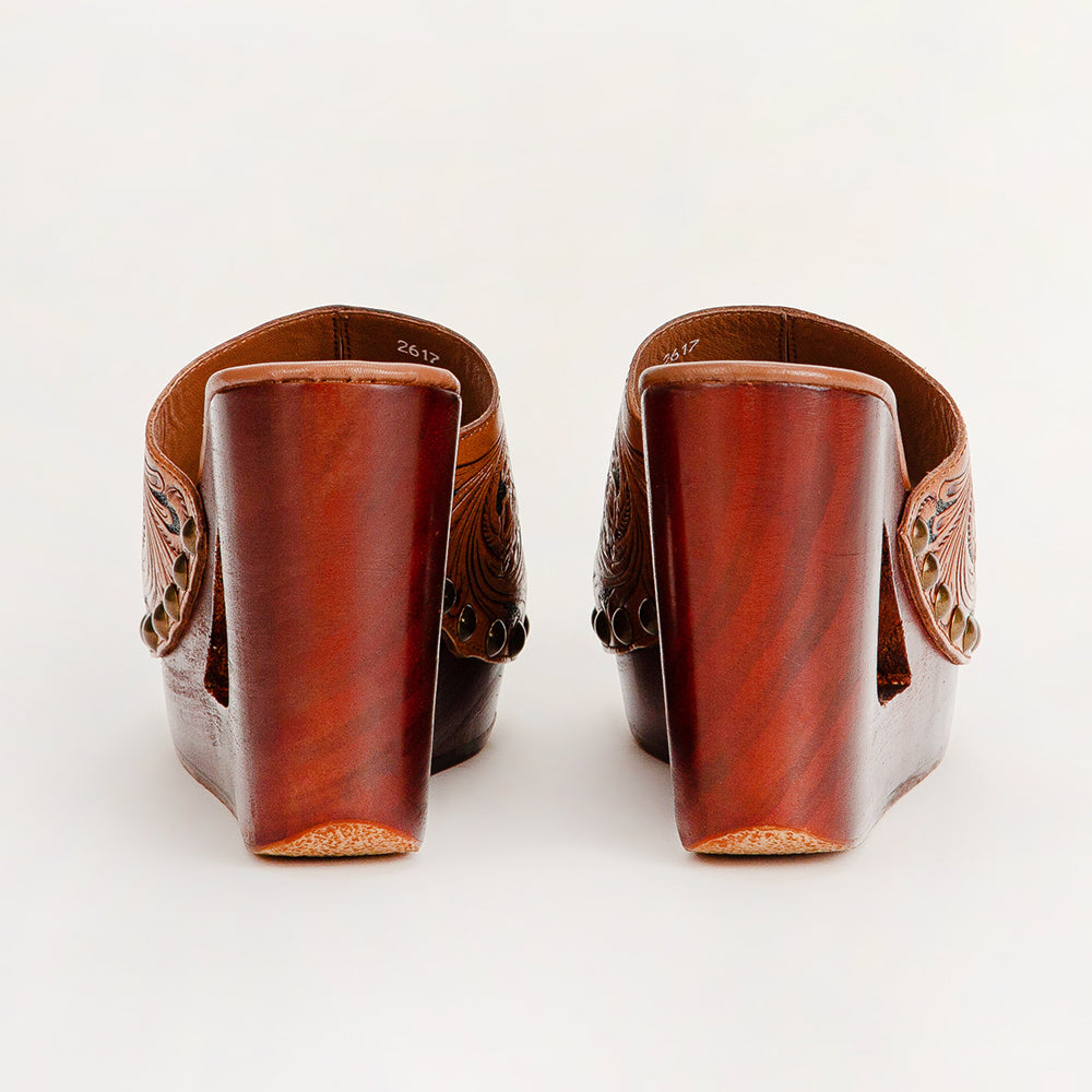 Sandales Loyal West Desert Wanderer – Cuir ciselé marron foncé
