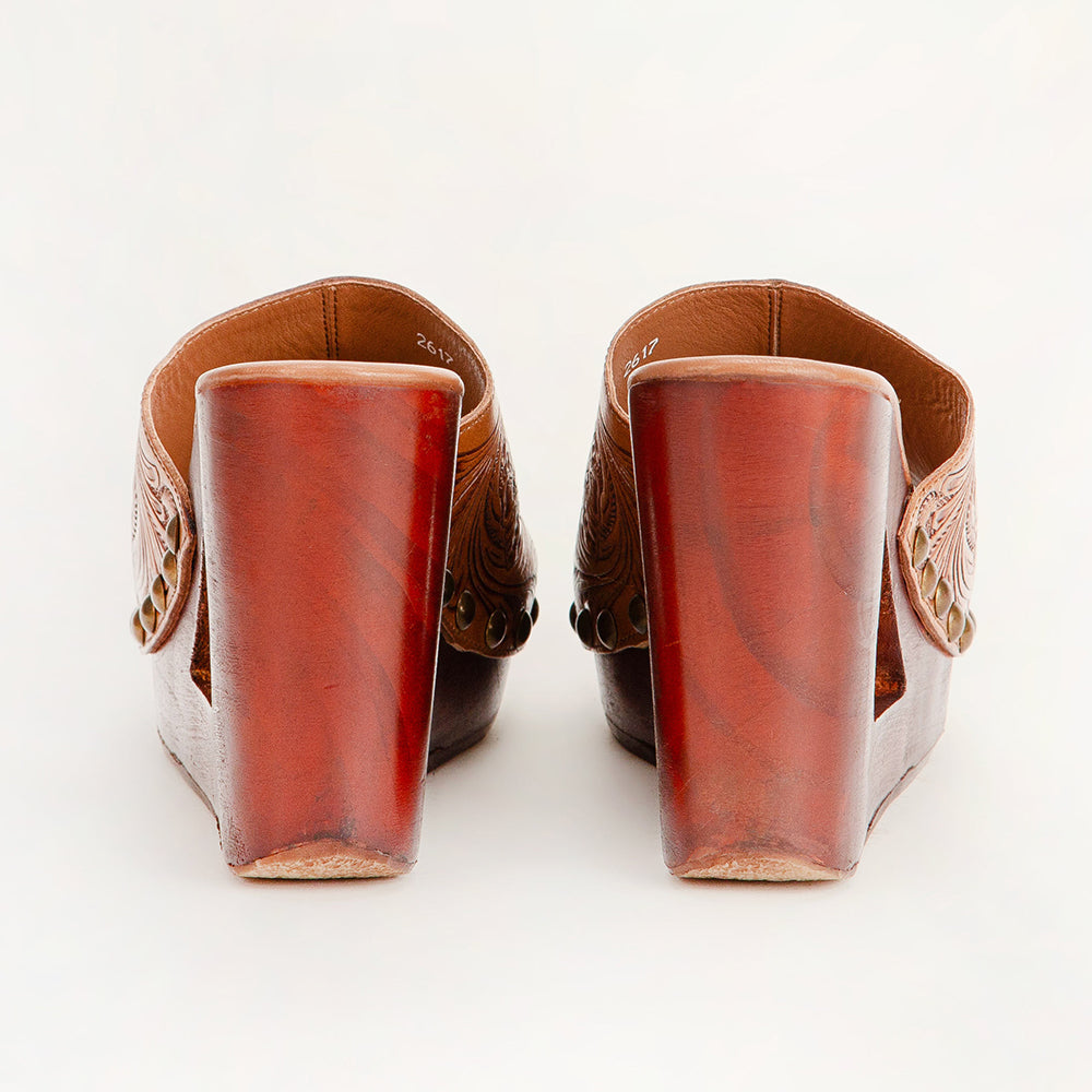 Sandales Loyal West Desert Wanderer – Cuir repoussé marron clair