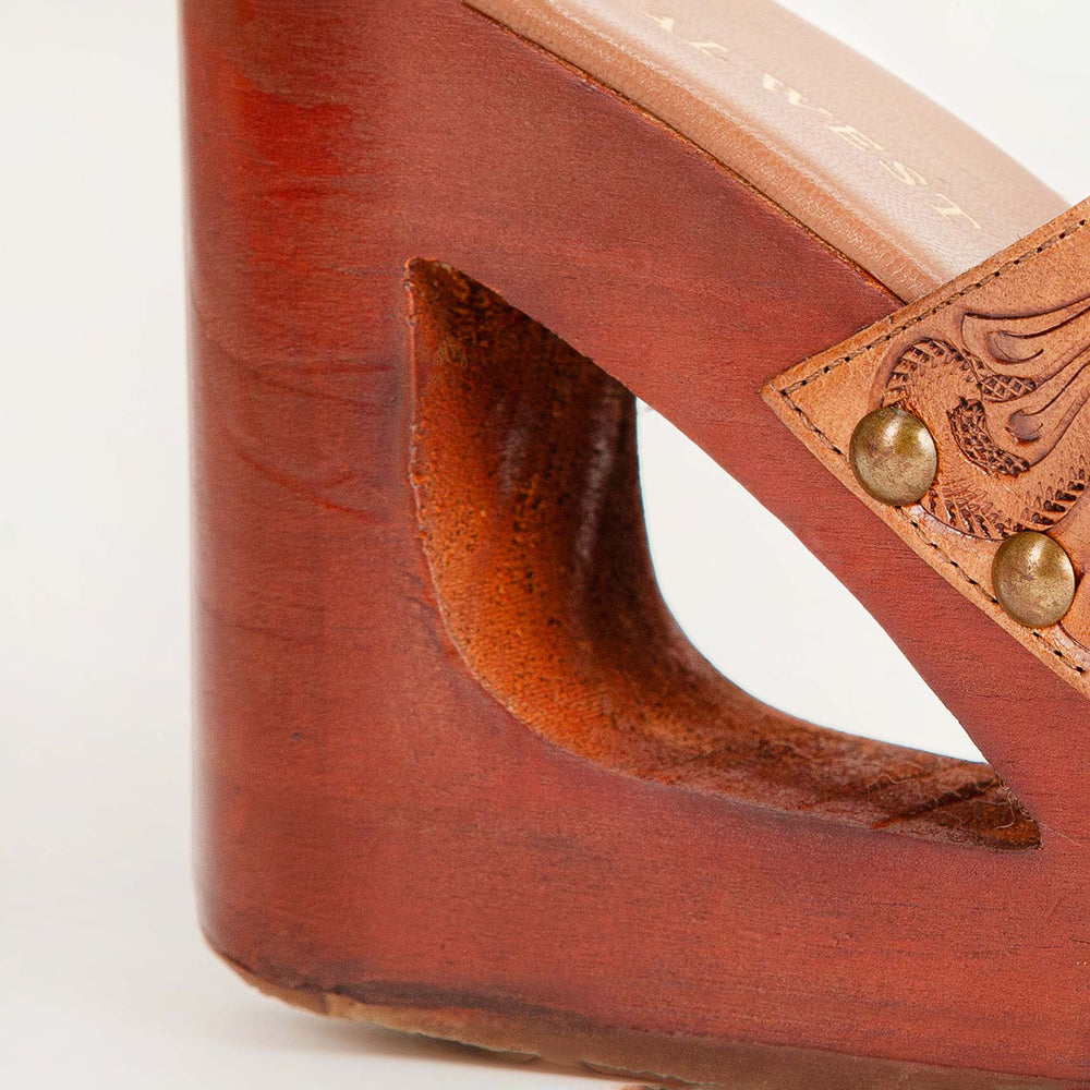 Sandales Loyal West Desert Wanderer – Cuir repoussé marron clair