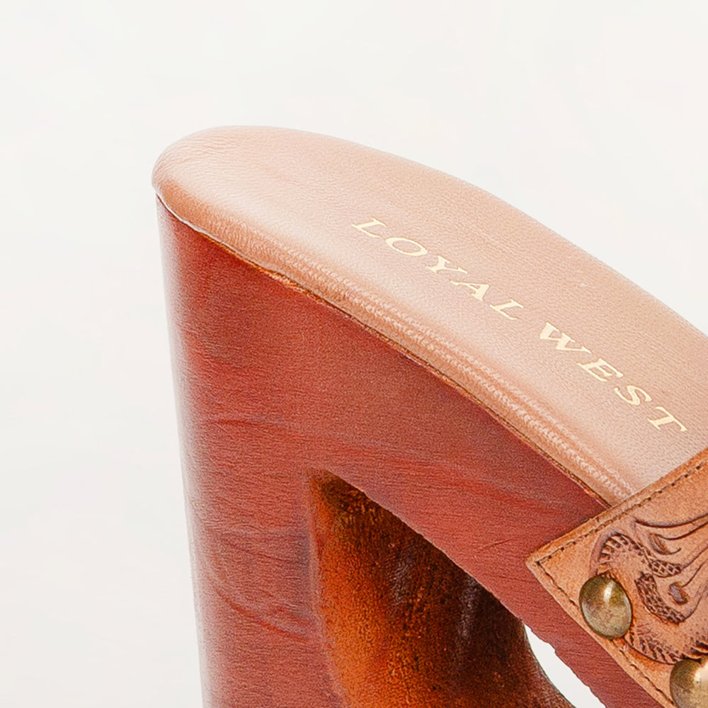 Sandales Loyal West Desert Wanderer – Cuir repoussé marron clair