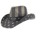Chapeau de Cowboy en Paille Façonnable Deadwood Trading Liberty - Drapeau Américain