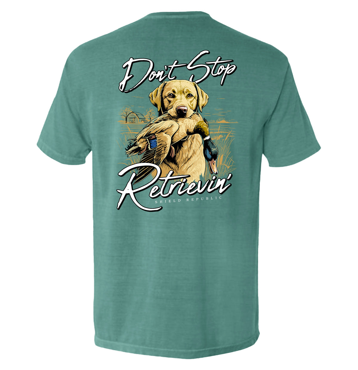 Ne t'arrête pas de rapporter (labrador jaune)
