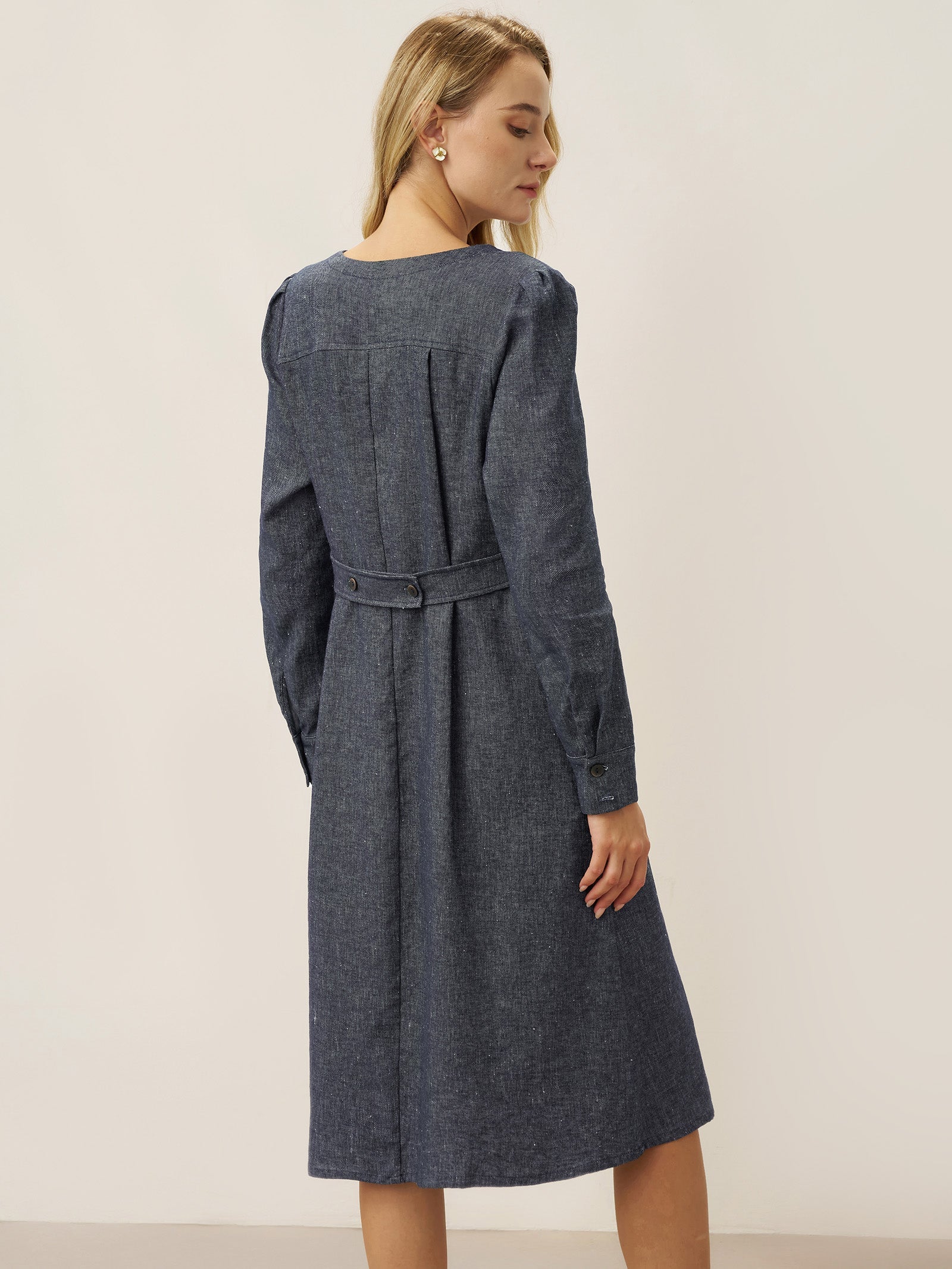 Robe-veste texture jean lin HANNAH
