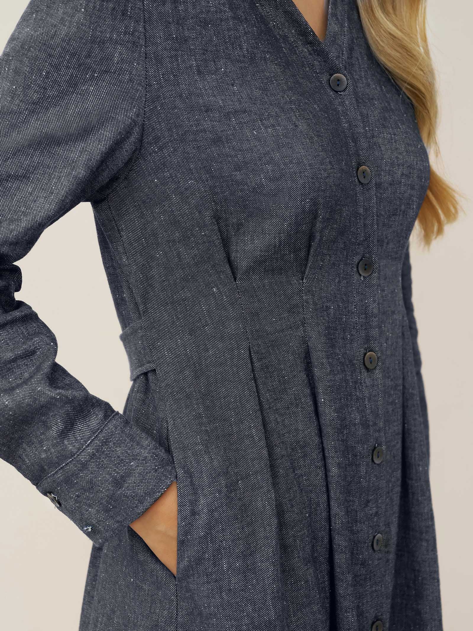 Robe-veste texture jean lin HANNAH