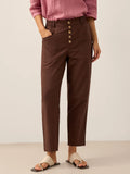 Pantalon HEIDI en lin à boutons dissimulés