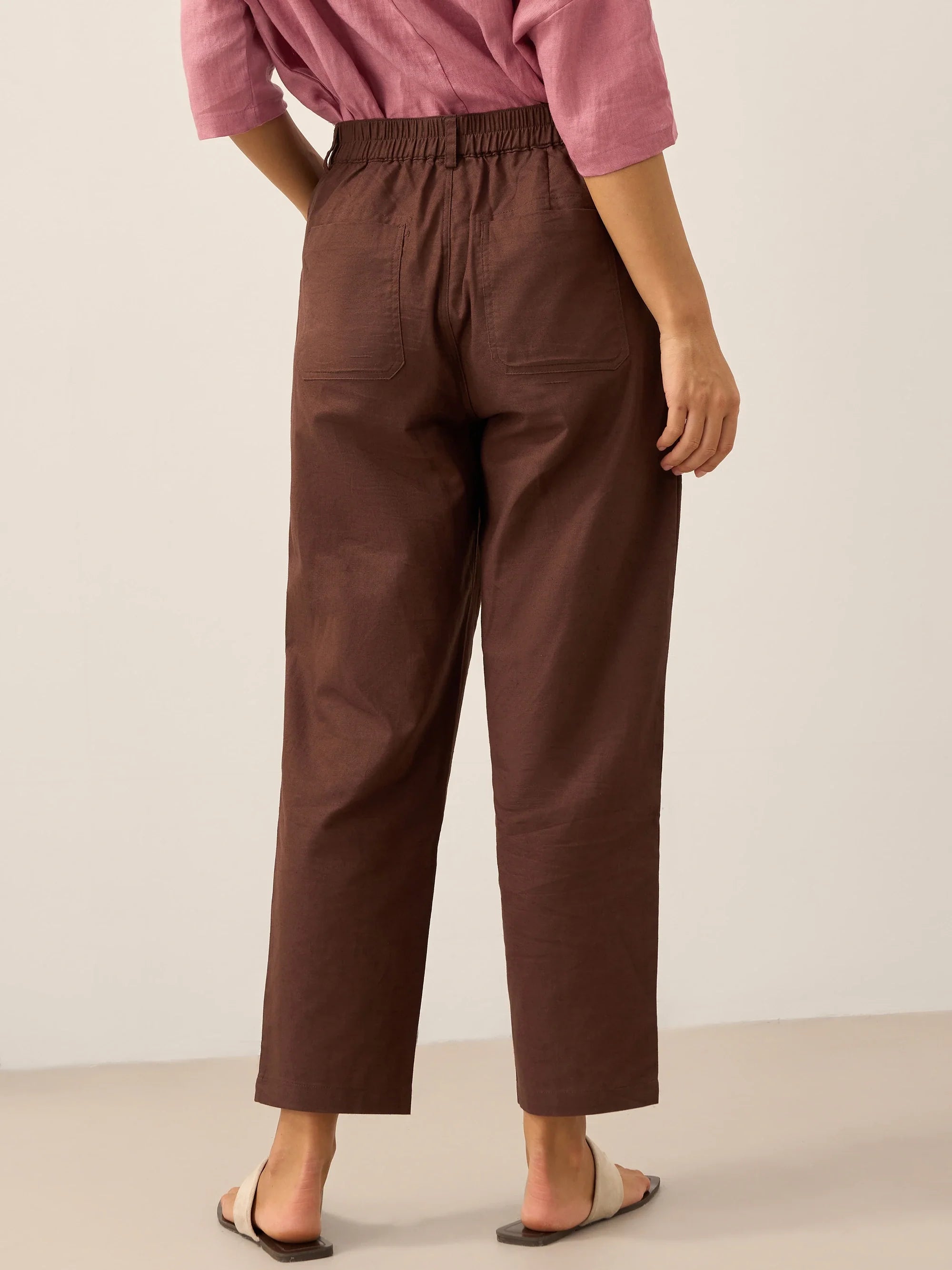 Pantalon HEIDI en lin à boutons dissimulés