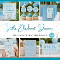 Little Elephant Dreams Baby Shower Printable Bundle