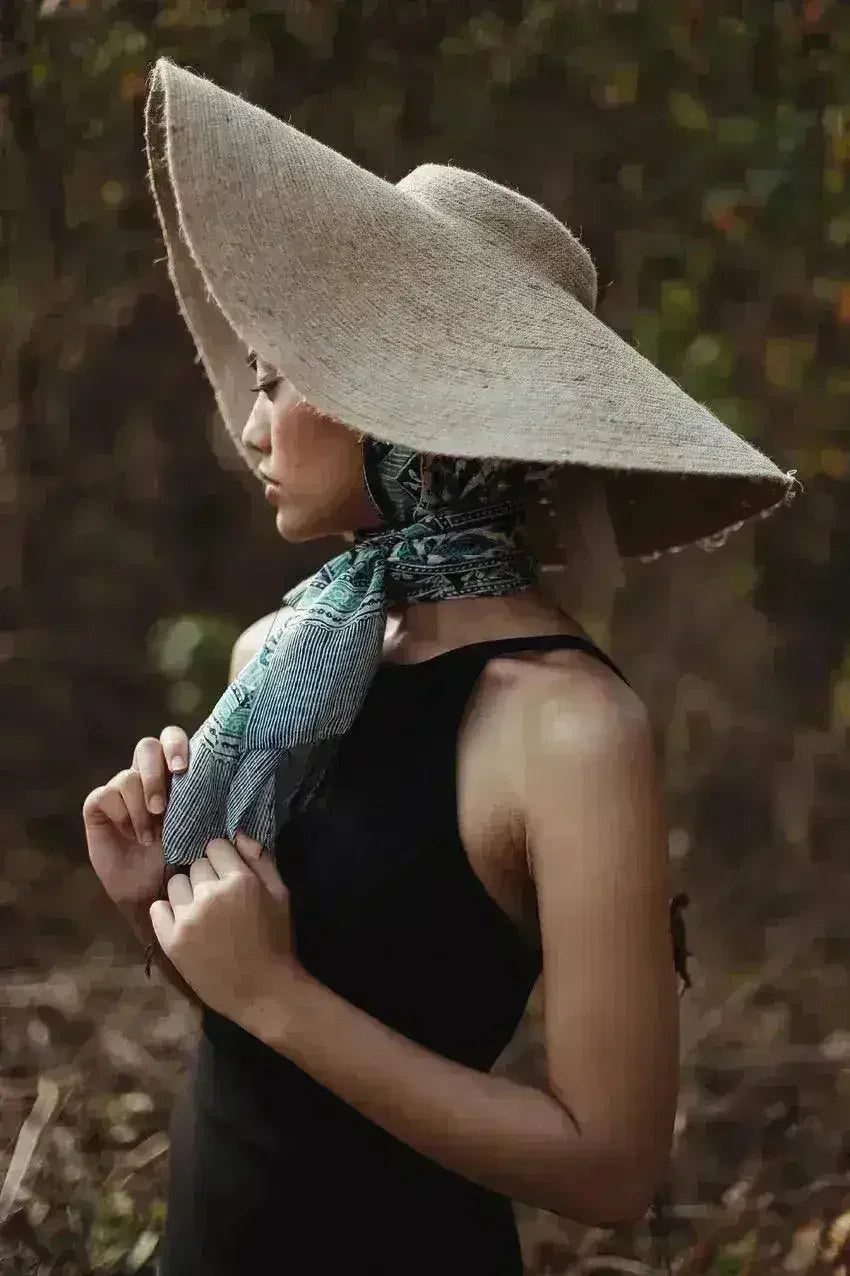 Chapeau en paille de jute à larges bords LOLA beige naturel